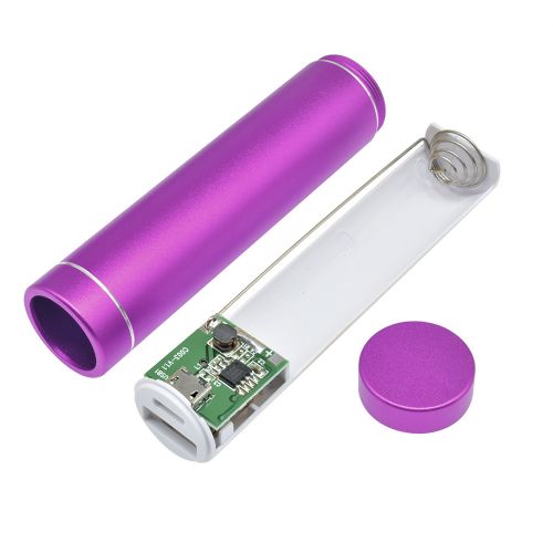 7 Kleuren Metal Power Bank Diy Kit Storage Case Box Gratis Lassen Pak 1X 18650 Batterij 5V 1A usb Externe Lader Smart Telefoon: purple
