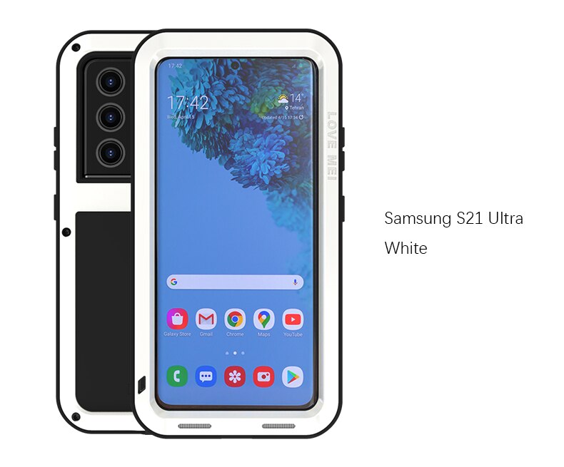 Original Love Mei Powerful Case For Samsung Galaxy S21 Ultra 5G 6.8 inch dust Shockproof Metal Aluminum Case Cover + Package: White / Original Packaging