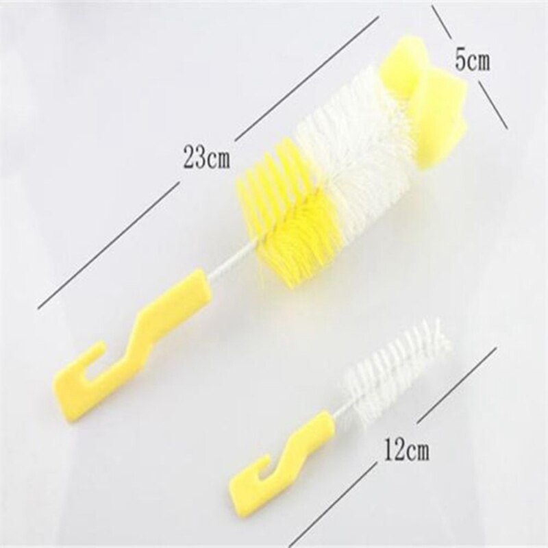 1Pc Baby Bottle Brush Nipple Brush 360-degree Rotating Head Cleaning Sponge Cup Brush Kit (Random Color)