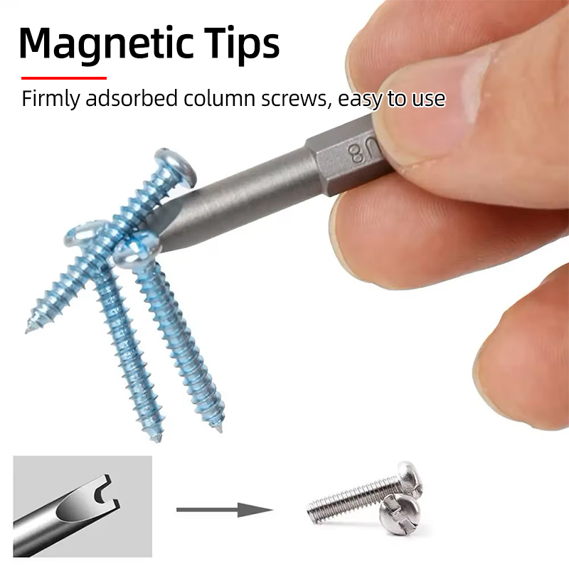 Magnetisk u-formad skruvmejselbitssats 1/4 " insex  s2 stål 50mm u4 u5 u6 u7 u8 u- typ skruvmejselbits spärrnyckel handverktyg