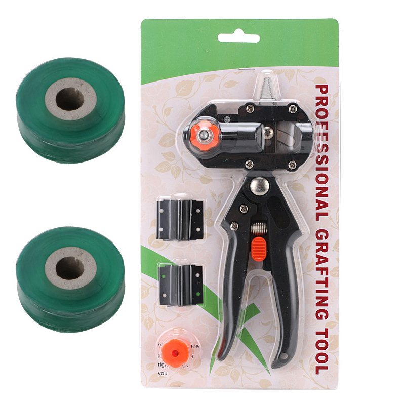 Profissional red toolbox enxertia pruner ferramenta de jardim tesouras de poda agricultura tesoura frutas árvore vacinação secateurs com fita: Dourado