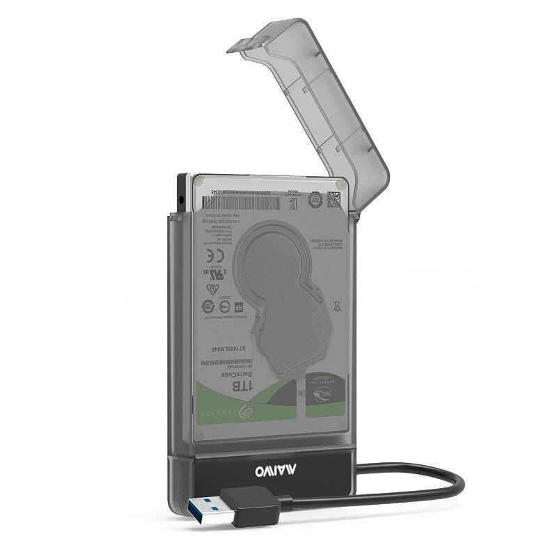 Maiwo  k104 usb 3.0 til sata 3.0 harddisk kabinett støtte 2.5 tommers ssd gratis verktøy: Svart