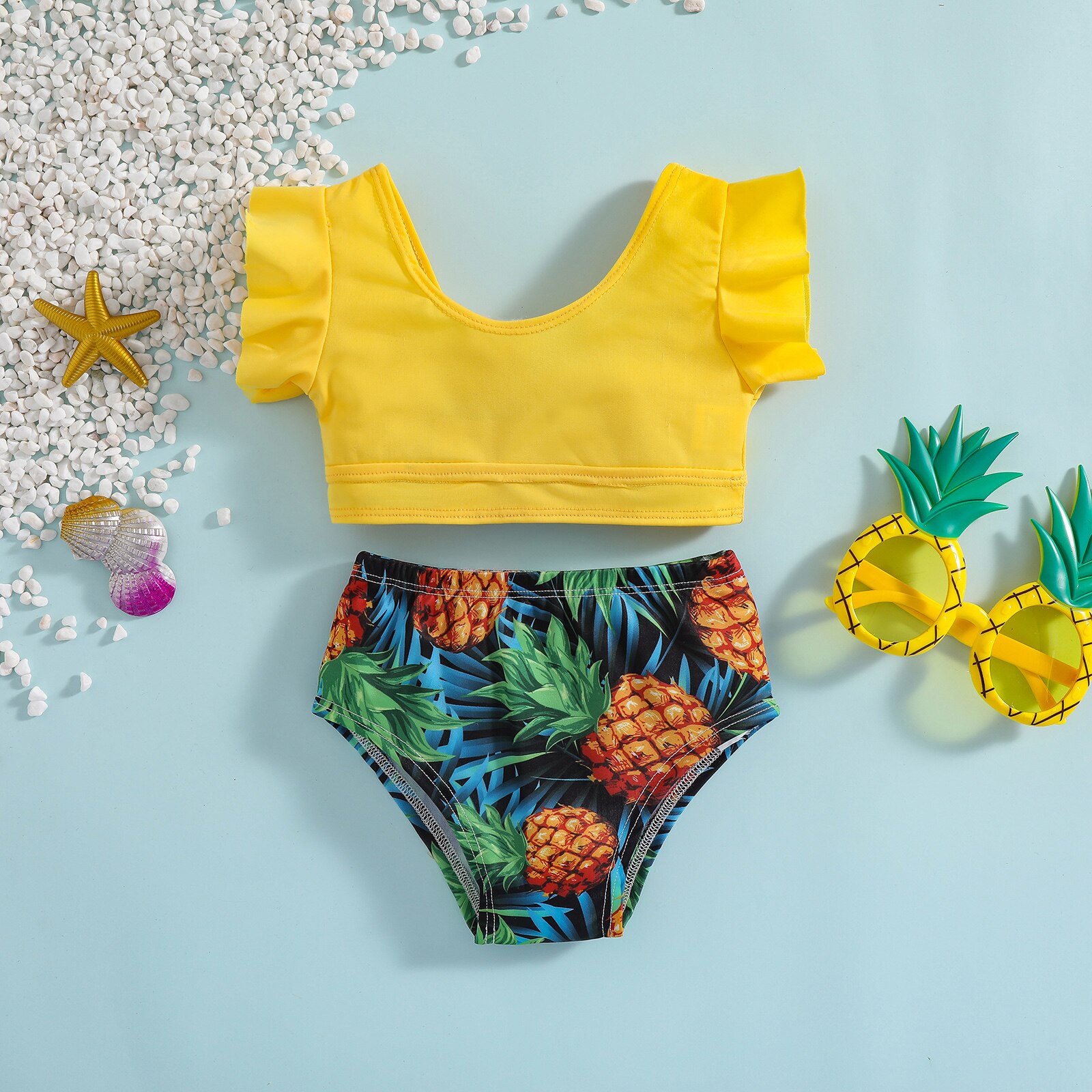 Família combinando maiô irmãs e irmãos roupa de banho crianças bebê menino menina abacaxi impresso 2 peças ou nadar shorts
