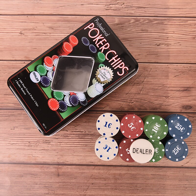 100 Stck Poker Chip 4 Stückelung einstellen für Texas halt'em Blackjack Roulette Turnier Poker Sammlung Liebhaber