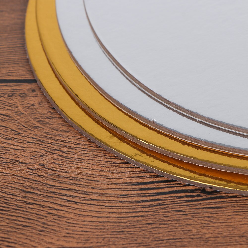 8/10/12 Inch Cake Tray Round Cake Boards Food Grade Gold Card Board Baking Cake Hard Paper Pad Baking Practical Making Tool