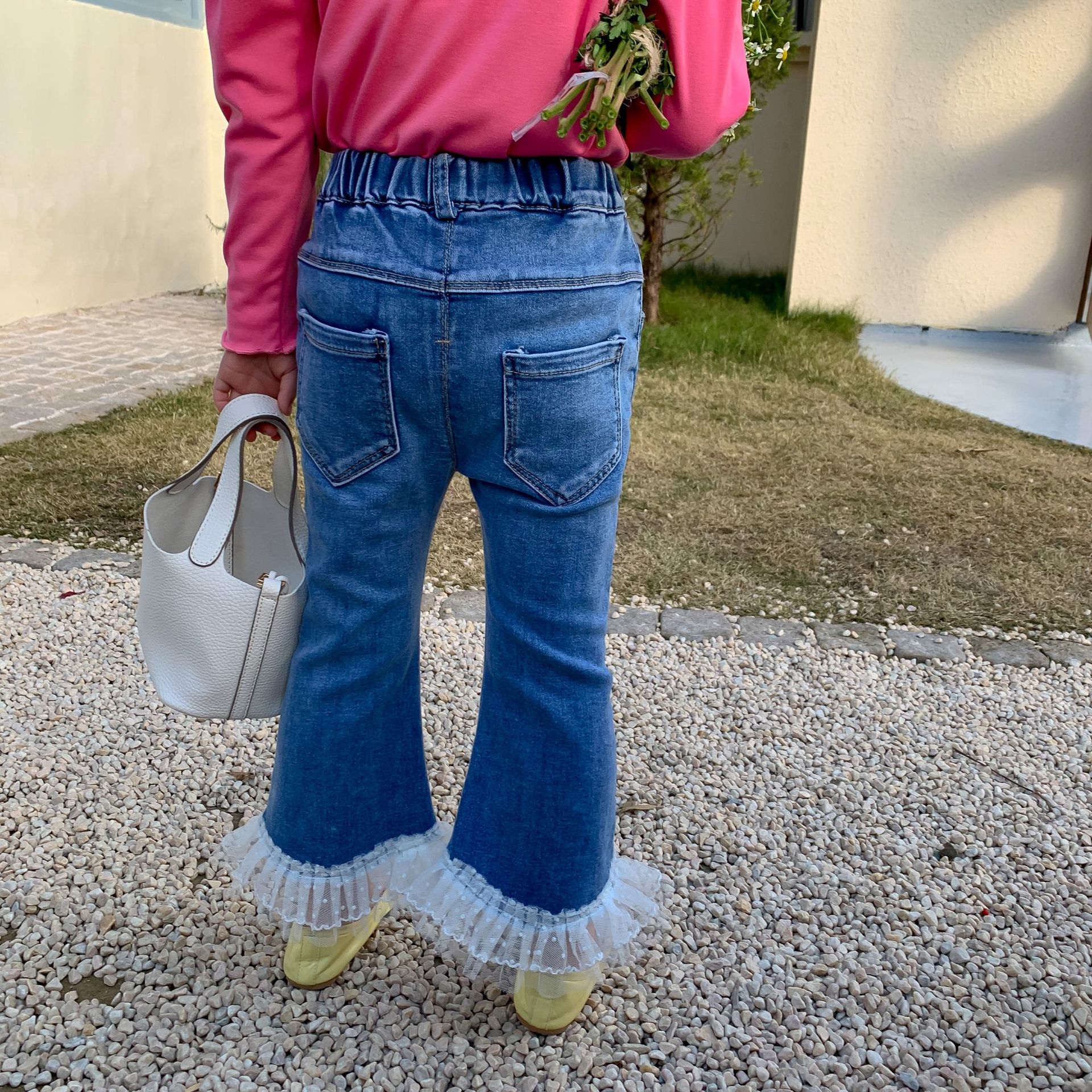 2022 frühjahr Neue Mädchen Denim Hosen freundlicher Koreanische Deisgn Hosen