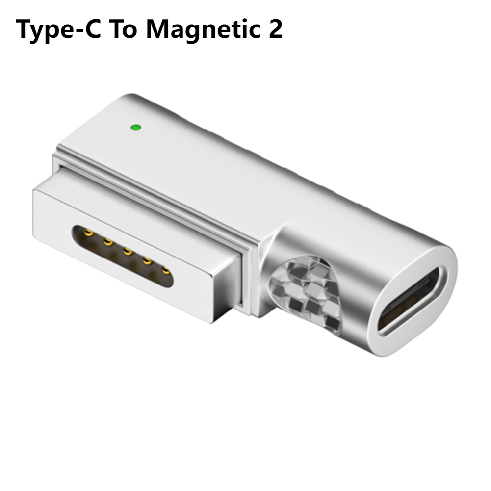 Type C Magnetic USB PD Adapter for Apple Magsafe1 Magsafe 2 MacBook Pro 60W Fast Charging USB C Female Magnet Plug Converter: green
