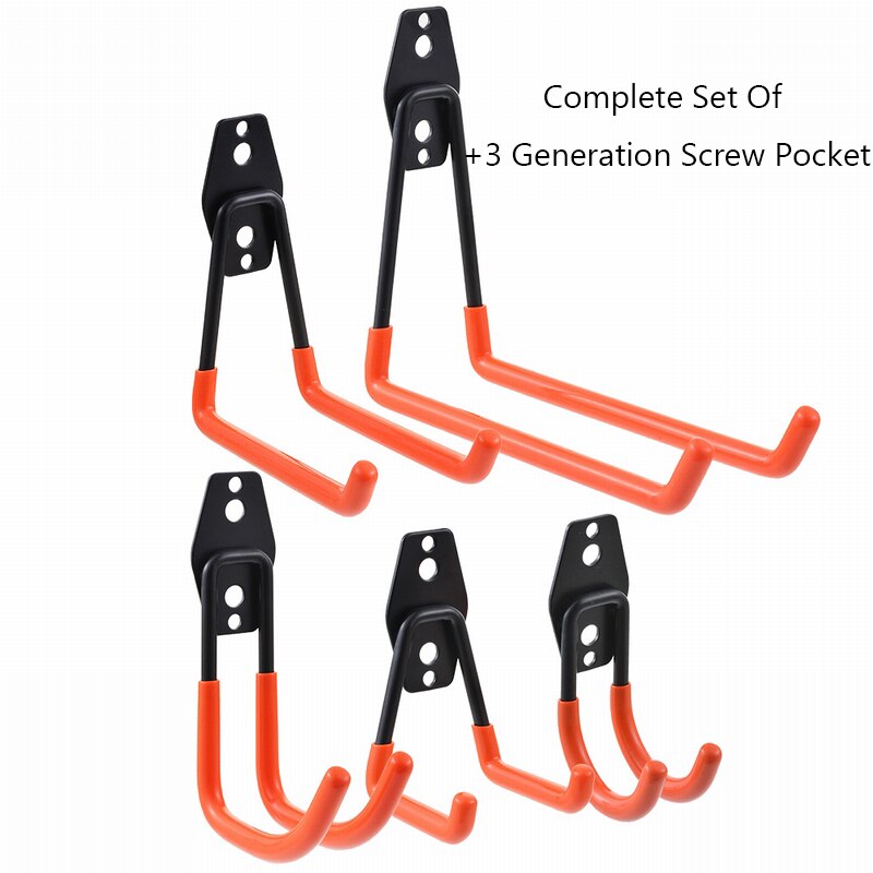 5 Hooks Wall Mounted Storage Racks Orange Warehouse Hook And Screw Installation Heavy Duty for Organizing Power Tools Holder: 1Set A