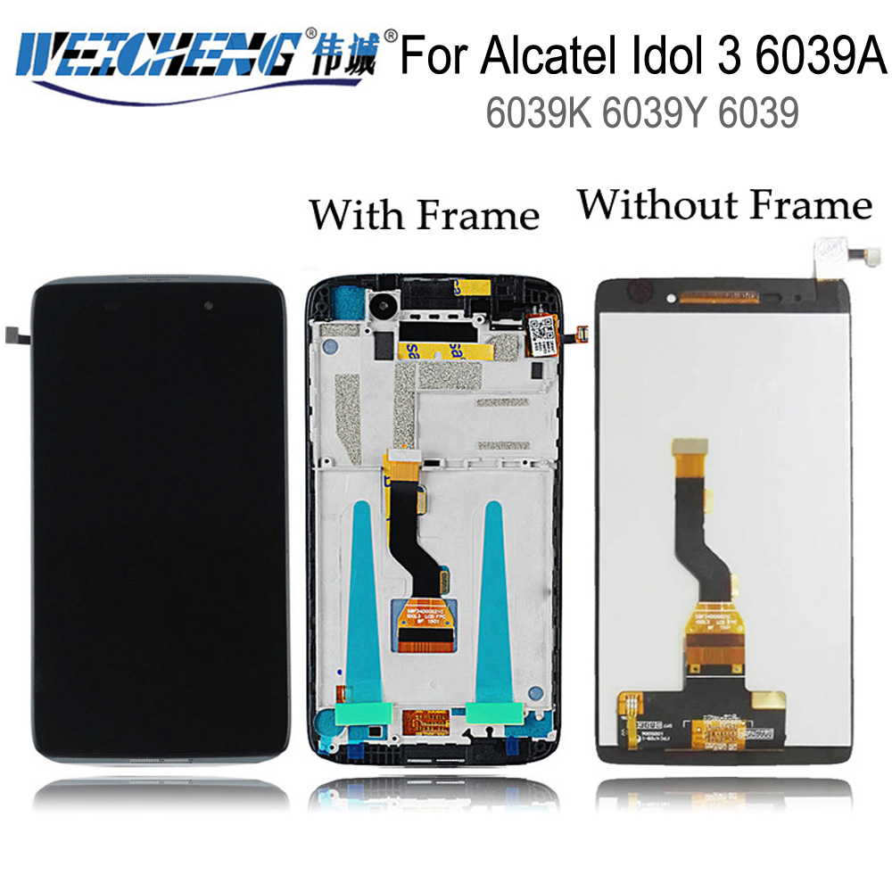 Lcd-display-digitizer-touchpanel-bildschirmeinheit + rahmen für alcatel idol 3 6039a 6039k 6039y 6039