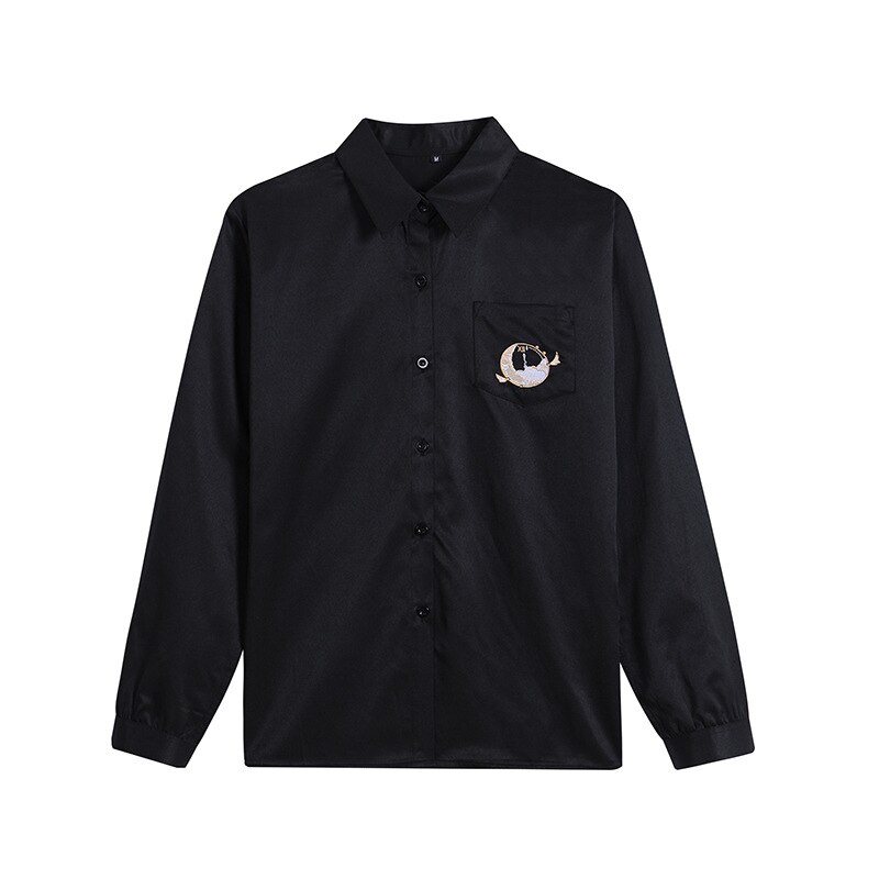 Uniformes escolares japoneses para estudiantes, camisa blanca bordada de manga larga para monedero de chica JK, traje de Sailor, Top de estilo universitario,