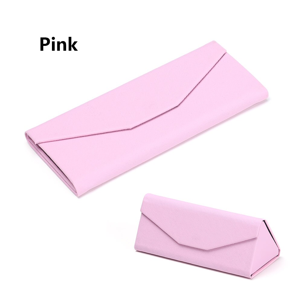Neue Heiße Dreieck Gläser Kasten Süssigkeit Farbe Klapp Sonnenbrille fallen PU Wasserdichte Starke Magnet Brillen Schutz Organizer: Stil1 Rosa