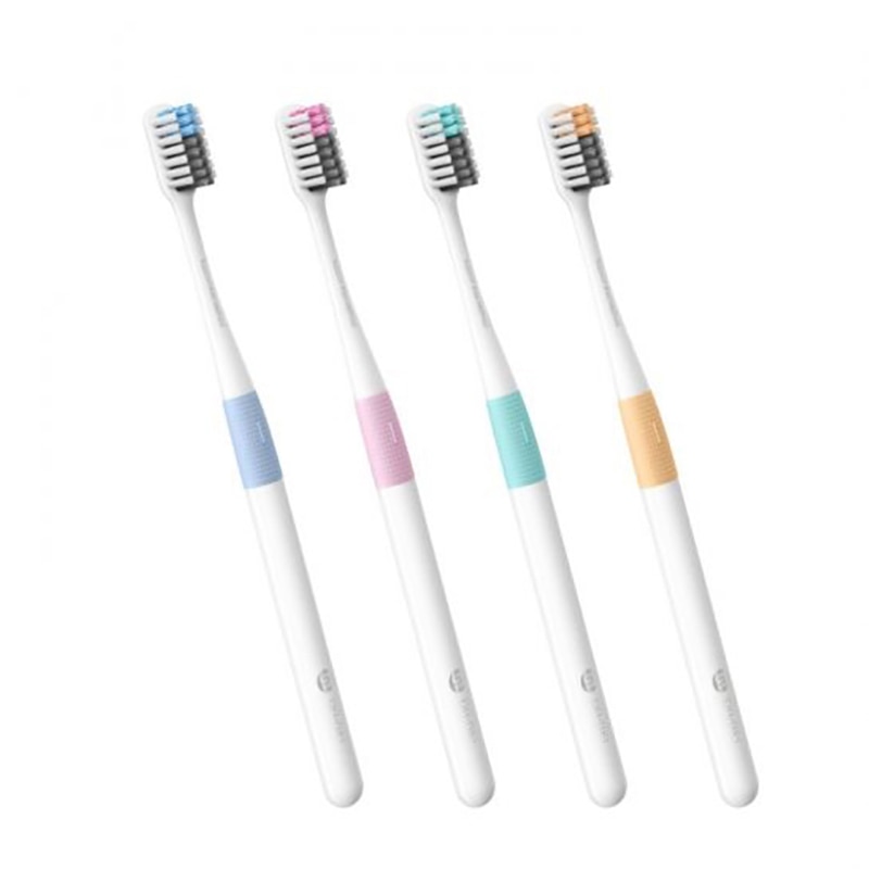 Dr.Bei Manual Toothbrush With Travel Box 4 Pieces Colorful High Toothbrush Soft Bristles Toothbrush