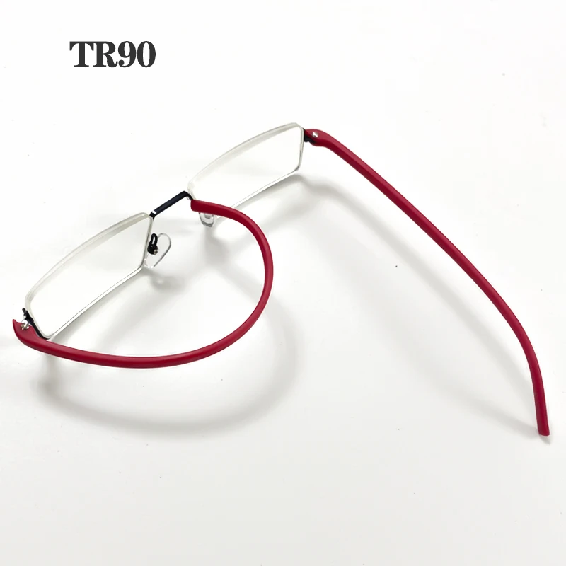 Gafas de lectura flexibles de medio marco con caja para hombres y mujeres, gafas portátiles antiazules, gafas para presbicia Unisex + 1,0 a + 4,0