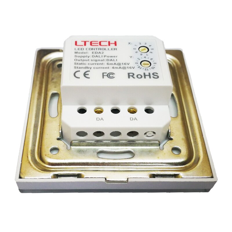 DALI Dimmer EDA2 Wall Mount Touch Panel 2 Channel On/Off Switch Dimmer LED Controller DALI Signal Driver for LED Light