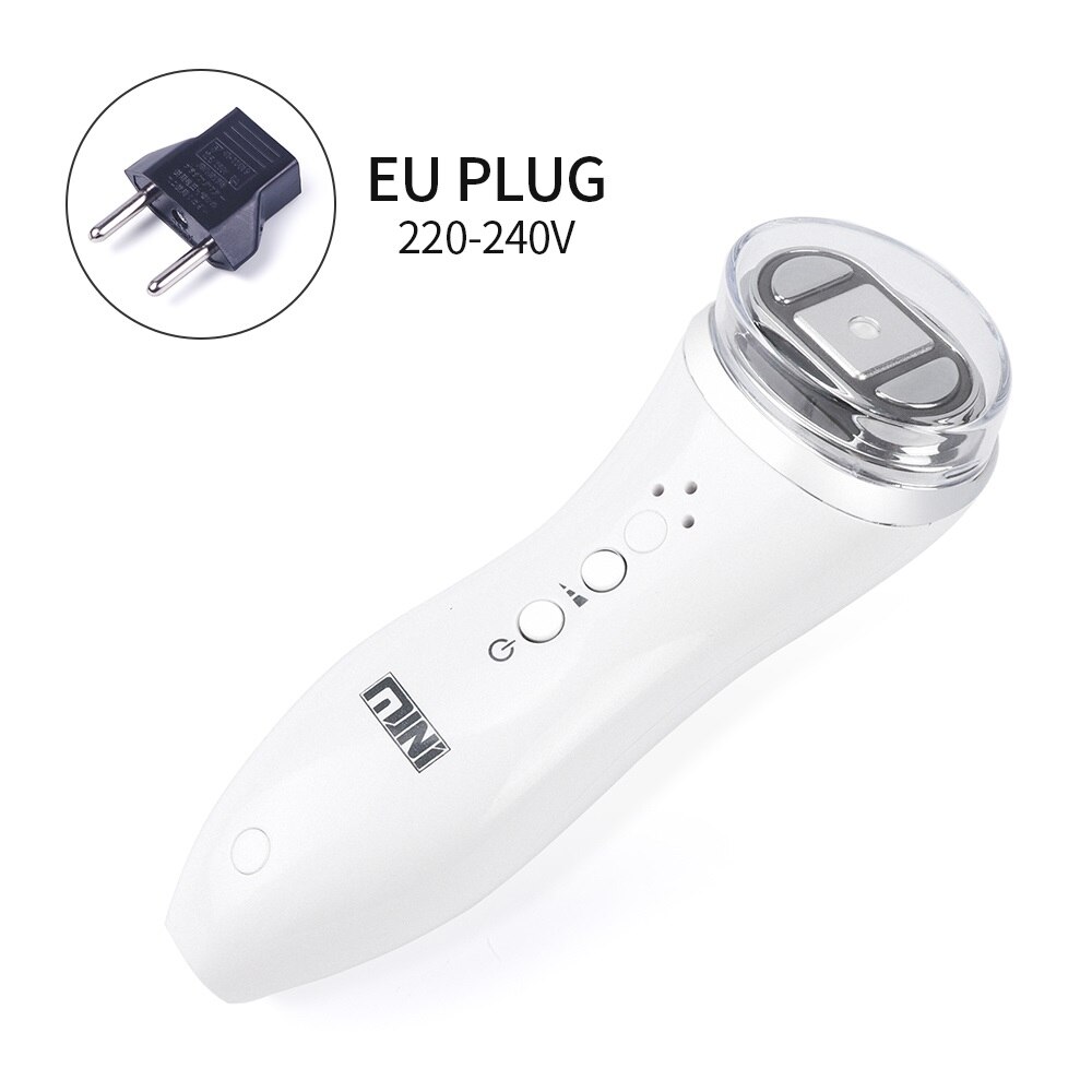 HIFU Ultrasound Bipolar RF Facial Neck Skin Lifting Massager Anti Wrinkle Tightening High-energy Fast Focus Face Beauty Machine: White EU PLUG