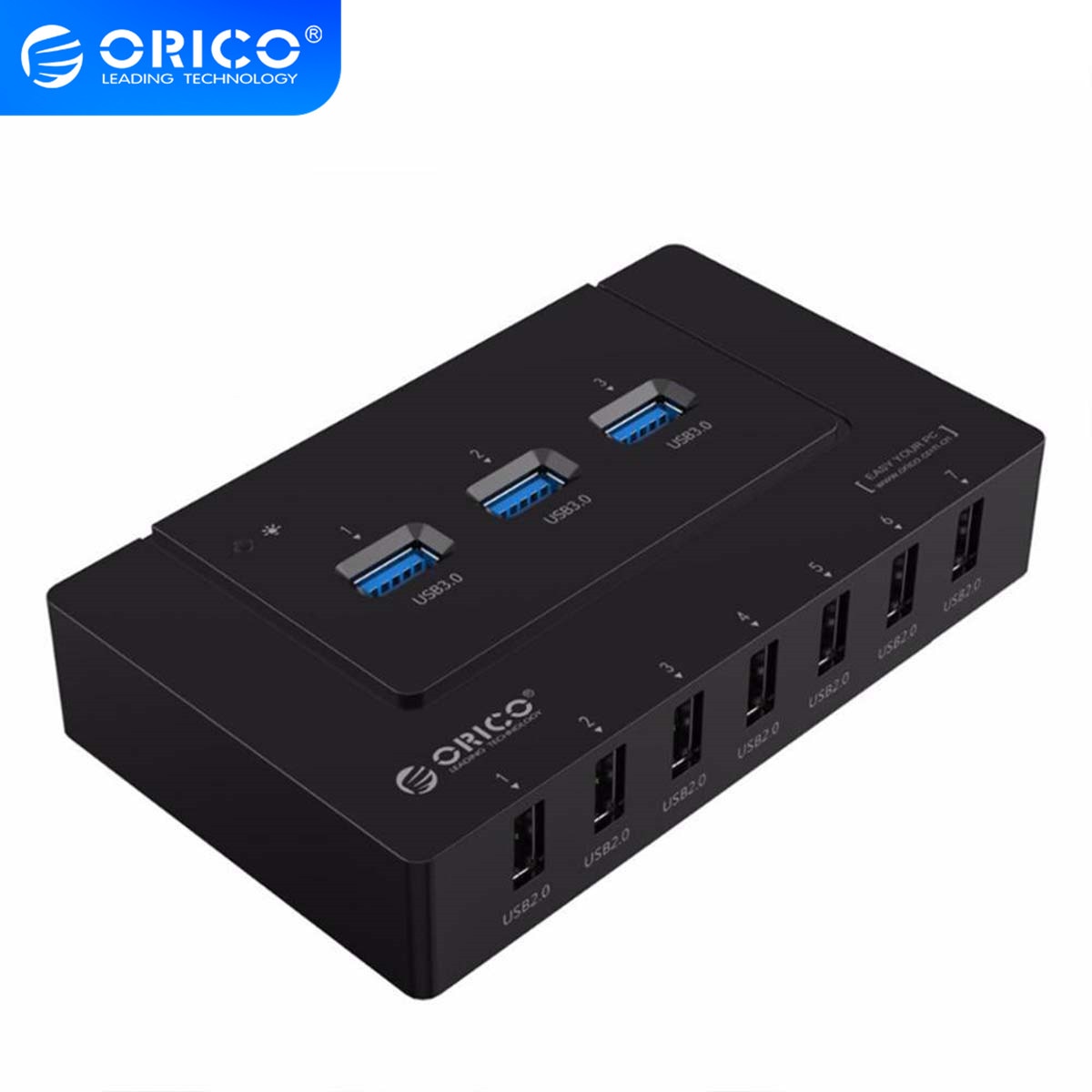 Orico abs  h9910-u3 5 gbps hoge snelheid usb 2.0 3.0 splitter adapter 10 poorten usb hub met stroomadapter voor pc laptop notebook