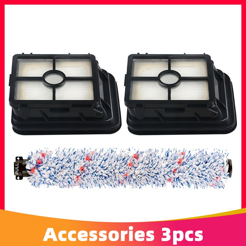 Filtre Hepa et rouleau brosse pour sol, tapis pour aspirateur,adaptés aux modèles Bissell Crosswave 1785 1866 1868 2303 2305 2306, et pour éliminer les poils d'animaux de compagnie,: Set 2