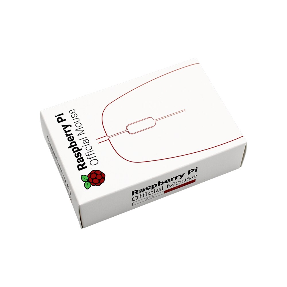 Oficial raspberry pi mouse, disponível em framboesa vermelho e branco adequado para raspberry pi 4b/3b +/3b