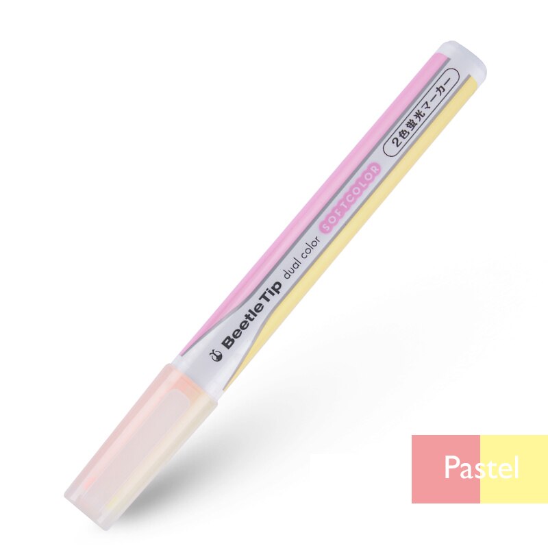 Japan kokuyo billespids dobbelt farve highlighter tusch brevpapir elevpen pm -l303: Pastel lyserød gul
