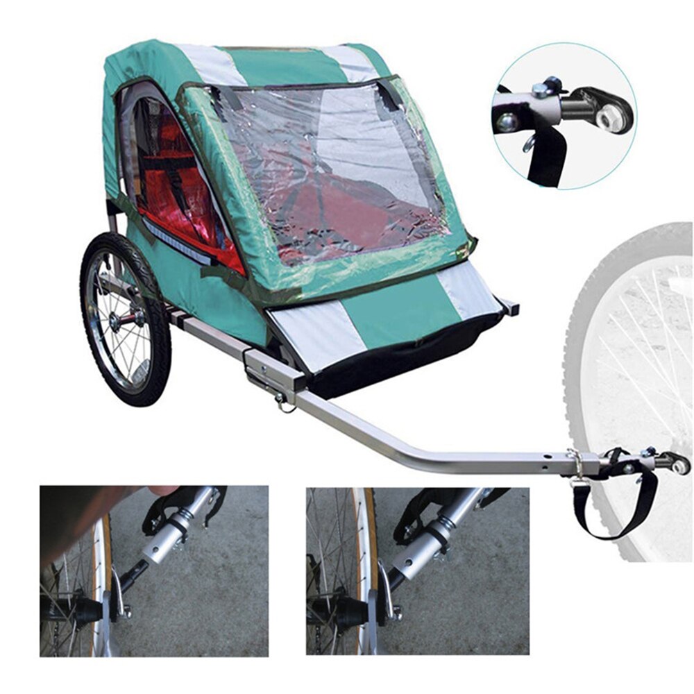 Cykelvagn dragkrok kopplare länkfäste kontakt justerbar baby husdjur skräp cykelvagn tillbehör traktorhuvud