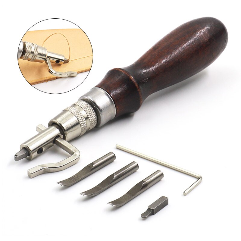 Adjustable Grooving Device Leather Tool For Processing the Edges of the Skin Leather Craft Stitching Hammer Fold Leather Craft