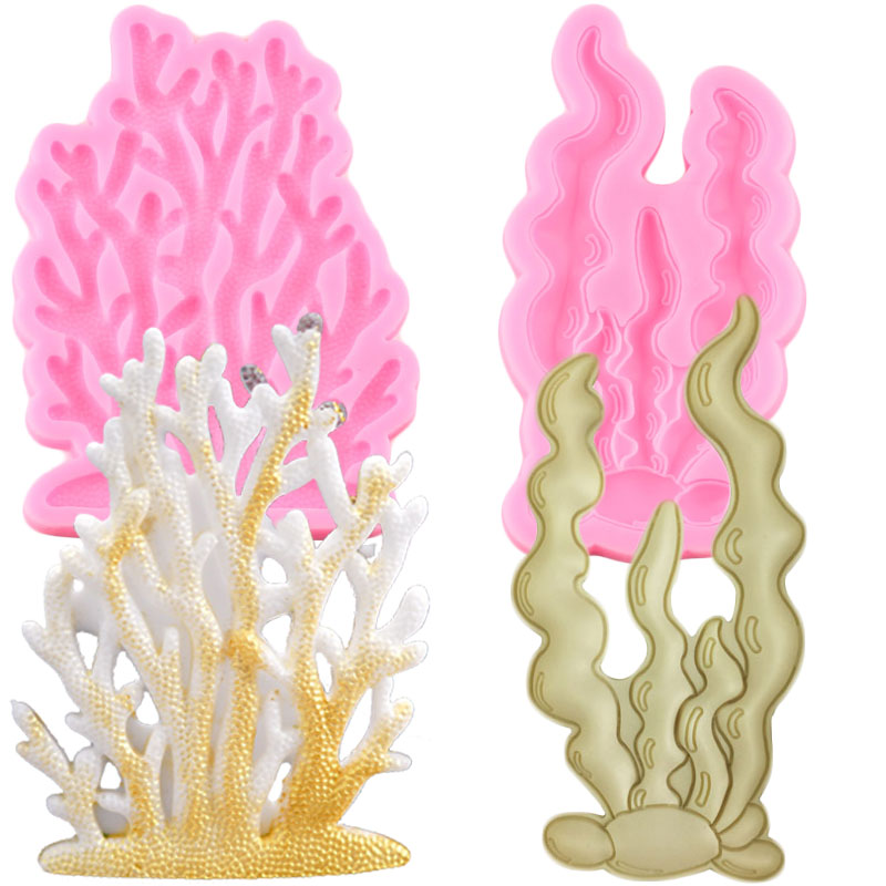 Korallen Algen Silikon Formen DIY Baum Zweig Fondant Kuchen Dekorieren Werkzeuge Cupcake Deckel Süssigkeit Tonne Schokolade Gumpaste Formen