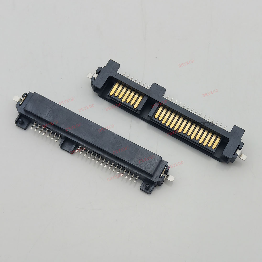 1-10pcs 7+15 Pin 22Pin Right Angle SMT Male Sata Connector Socket For Hard Drive HDD