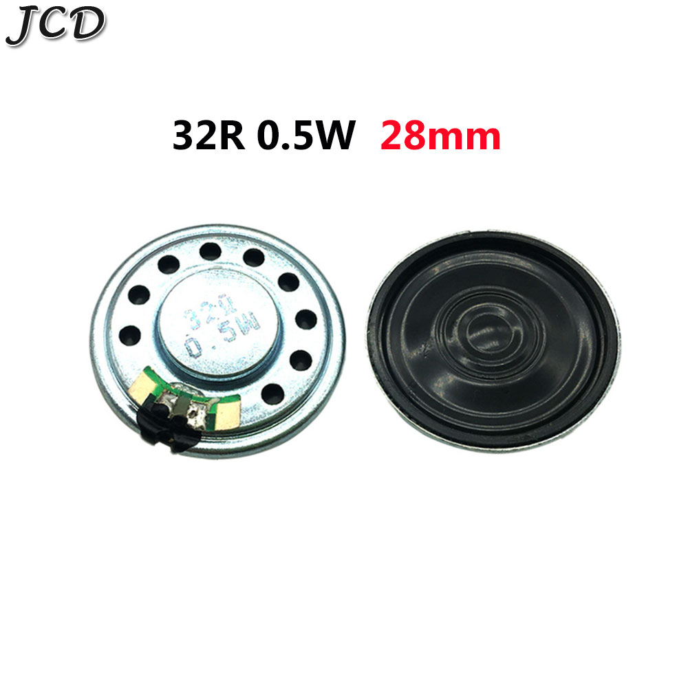 JCD 1pcs Ultra-thin speaker 32 ohms 0.5 watt 32R 0.5W speaker Diameter 23mm 28mm 36mm 40mm 50mm 57mm Loudspeaker: Silver