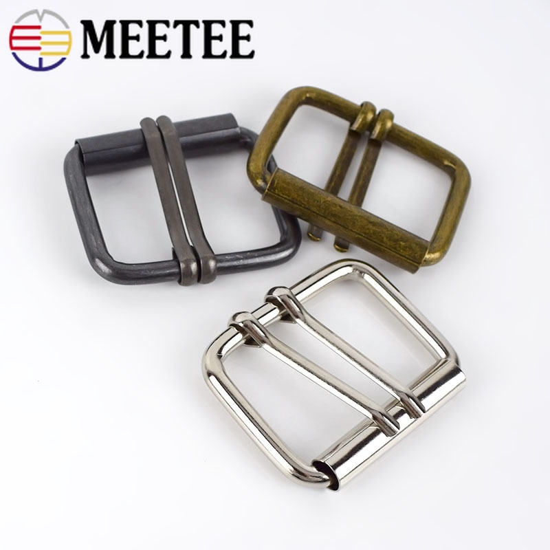 Meetee 4 Uds doble Pin zapatos hebilla tamaño interior 40mm hebillas de cinturón ajustables equipaje bolso DIY cuero accesorios decorativos