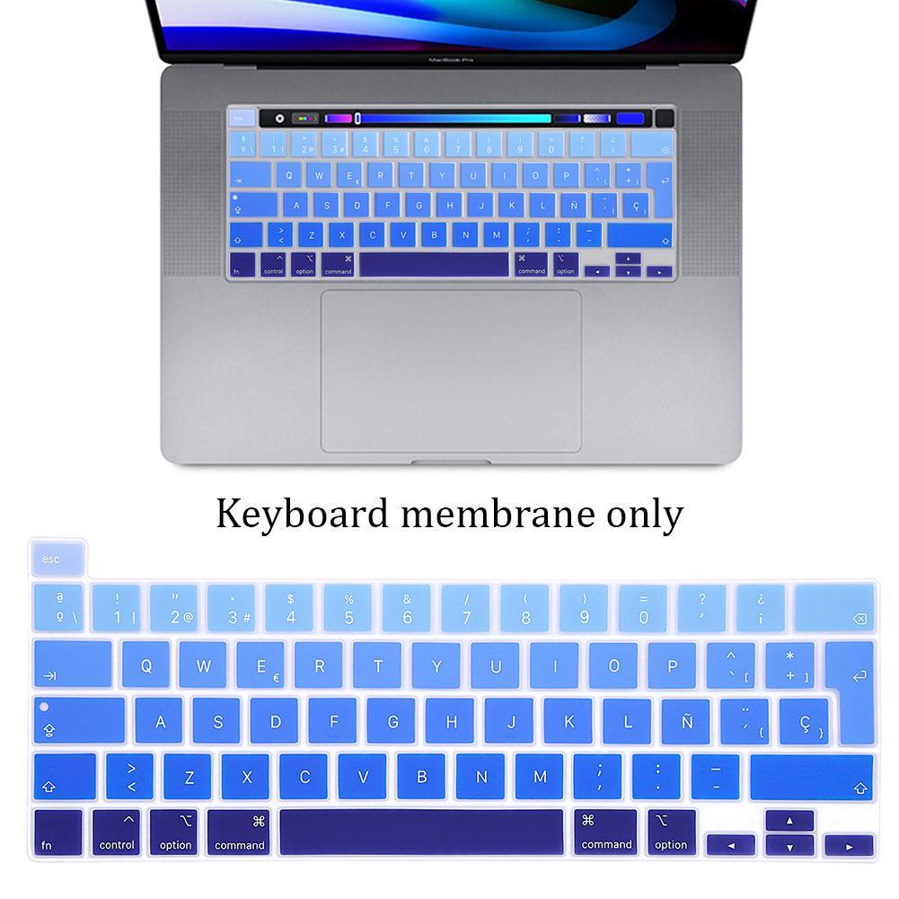 Rainbow Color Silicone Spanish Keyboard Skin Cover For MacBook Pro 16 A2141 M1 Chip A2338/A2251/A2289 +