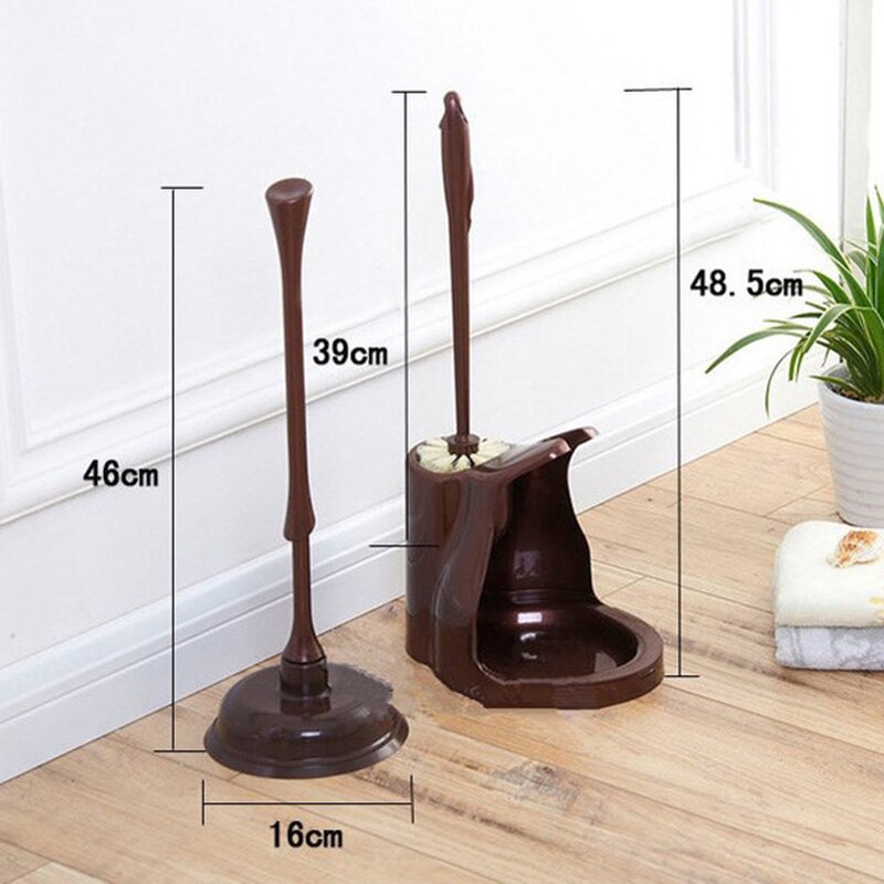 Plastic Manual Drain Plunger Strong Washer Toilet Tool With Toilet Brush Set Handle Kitchen Toilets Bathroom Cleaning Tool: 1 set random color