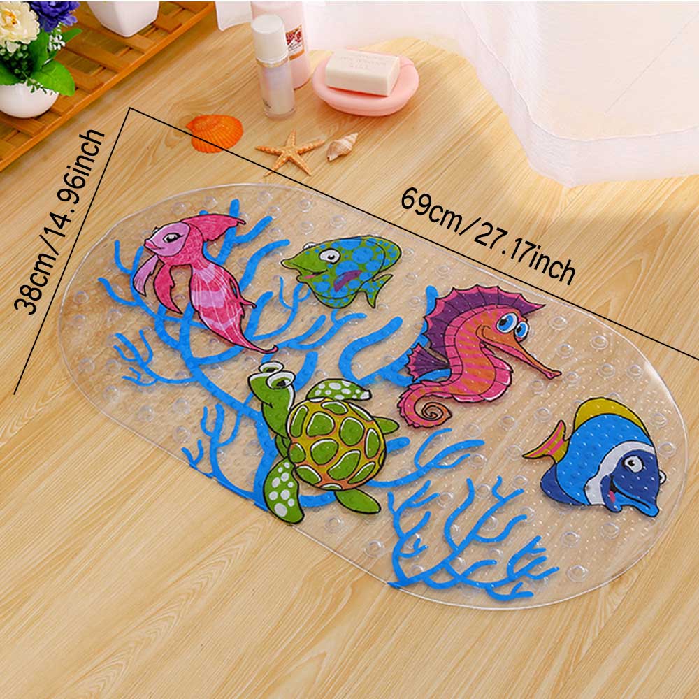 Leuke Cartoon Patroon Badkamer Antislipmatten Bad Anti-slip Mat met Zuignappen voor Badkamer Kids Douche bad Non-slip Mat: Fish