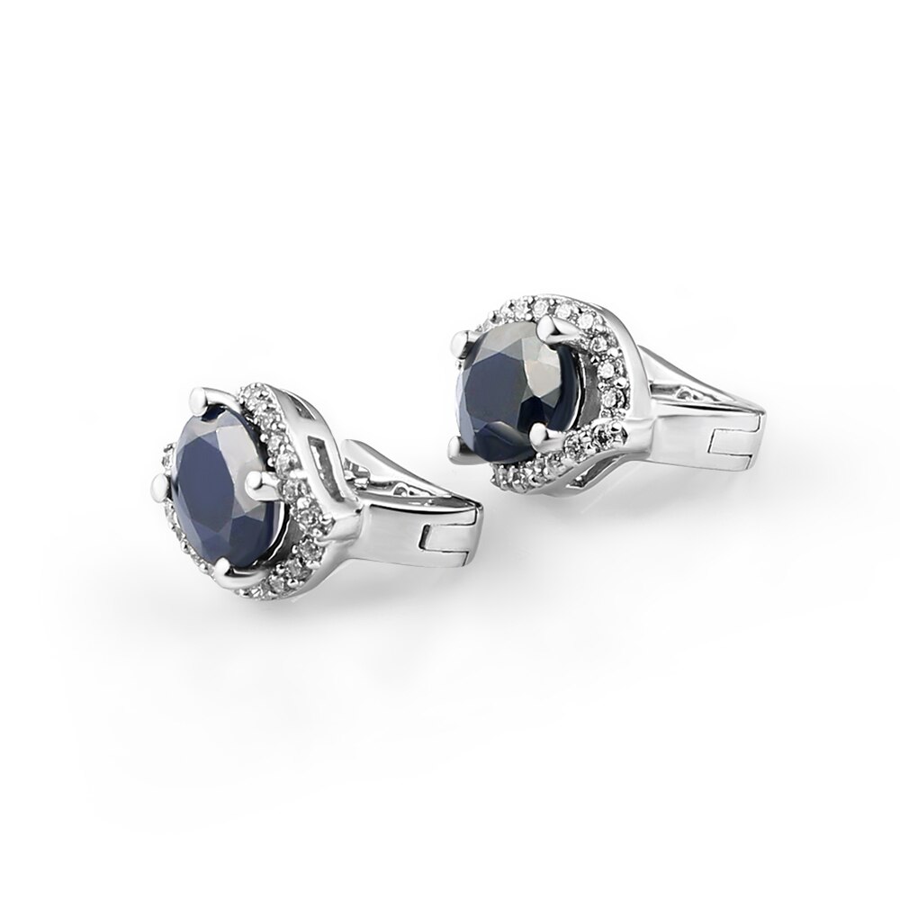 Gem's Ballet 3.26C saphir bleu naturel pierres précieuses Vintage boucles d'oreilles en argent Sterling 925 bijoux fins pour les femmes directe