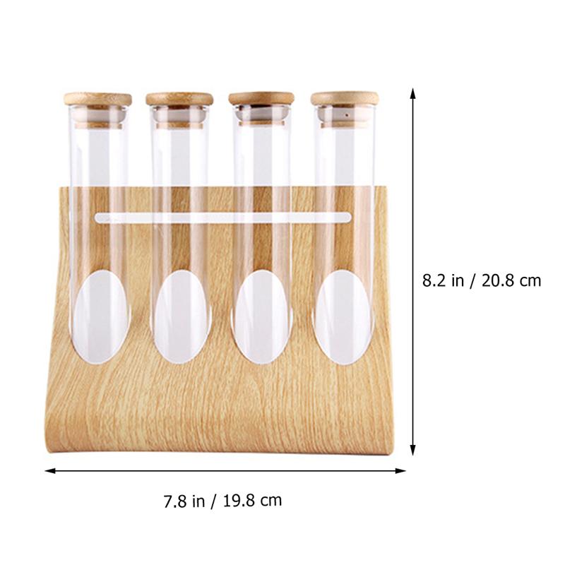 Coffee Beans Tea Display Rack Stand Cereals Canister Glass Test Tube Sealed Storage Rack Clear Glass Bottle Rack