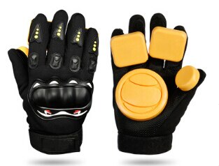 Deporte Longboard Downhill guantes deslizantes, guantes protectores guantes de Skateboard con Slider Puck: Azul cielo
