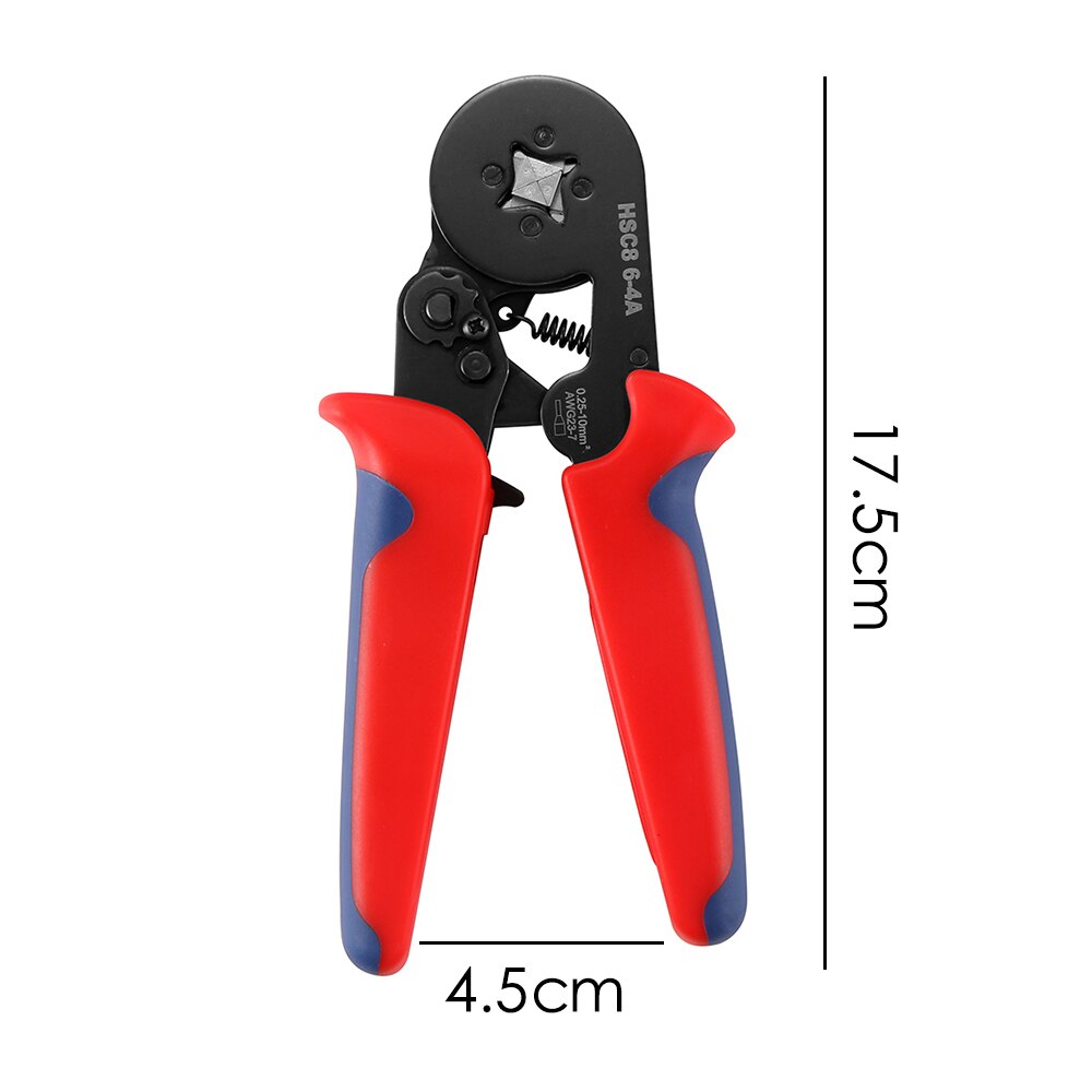 1200pcs Cable Wire Terminal Connector with Hand Ferrule Crimper Plier Crimp Tool Kit Set: red piler