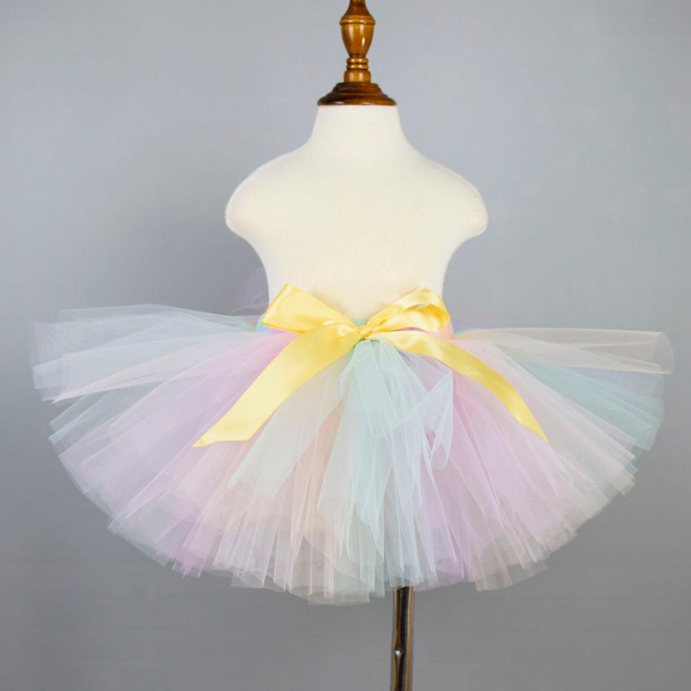 Neue Pastell Regenbogen Baby Mädchen Ballettröckchen Felsen Flauschigen SchöNe Nylon Tüll Tutus neugeboren Foto Requisiten Baby Mädchen Kleidung Pettiskirt: 6m