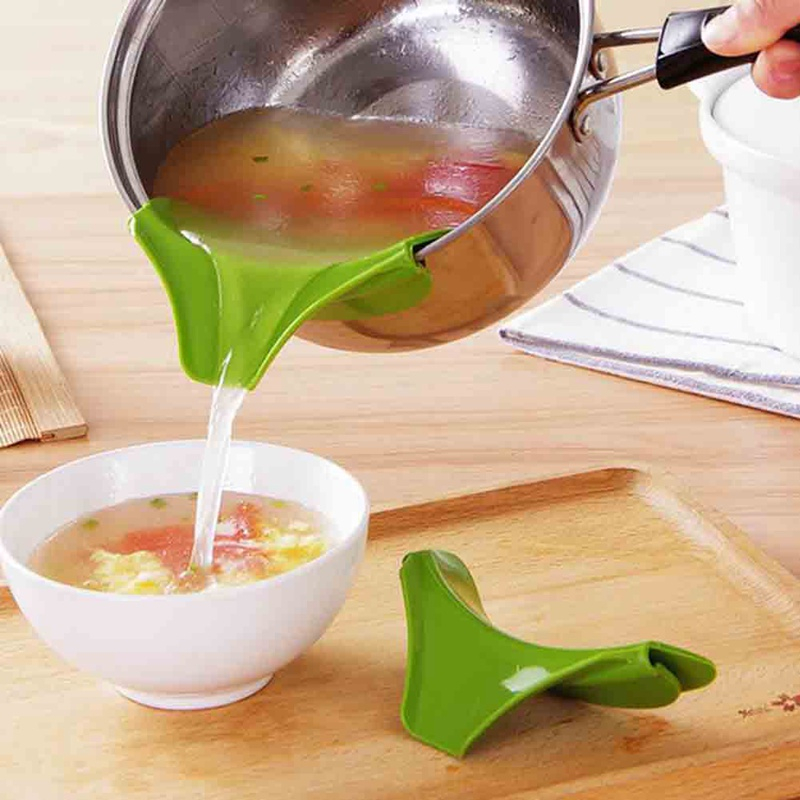 Kreative Anti-spill Silikon Slip Auf Gießen Suppe Auslauf Trichter für Töpfe Pfannen und Schalen und Gläser Küche Gadget werkzeuge