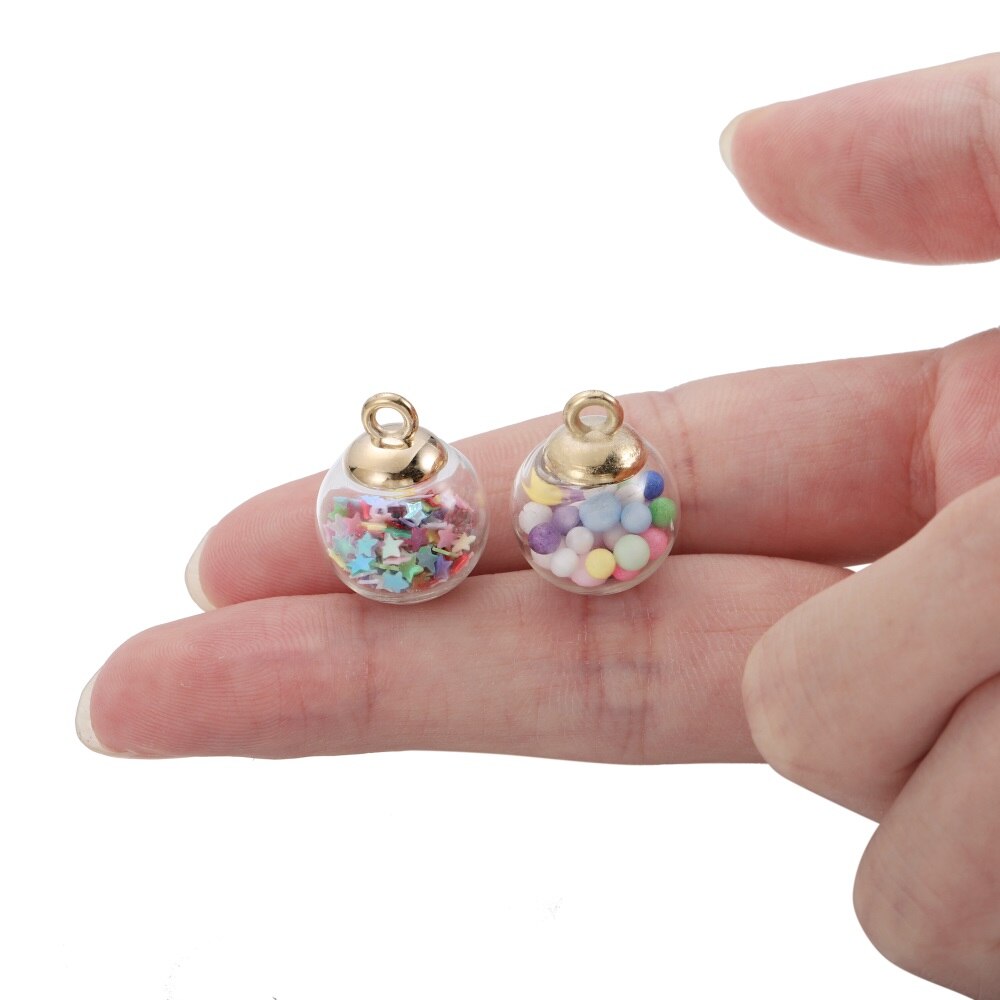10 Uds. De cuentas de estrella de bola transparente de cristal de 16mm, dijes de lentejuelas, colgante para pulsera, collar, accesorios para hacer joyería DIY