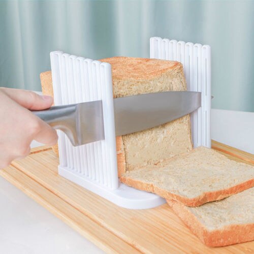 Solidt hvidt hjemmekøkken bærbart brød toast slicer cutter maker skimmel køkken guide skæring