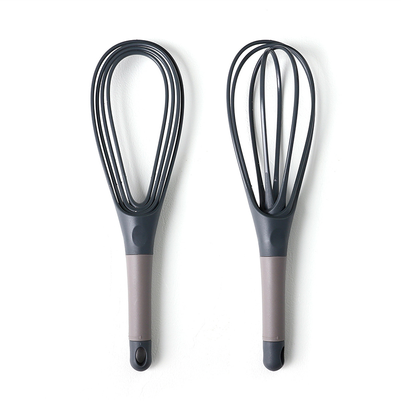 1 stuk 2-in-1 twist garde, opvouwbare ballongarde Plastic eierklopper voor koken en bakken - keukengereedschap: Black