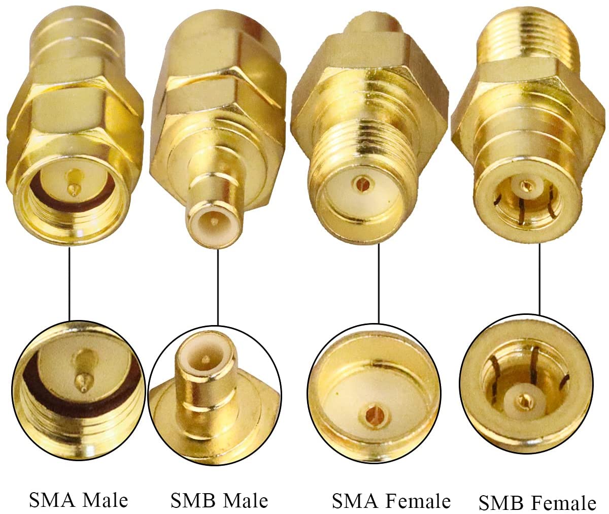 SMA SMB Connector Kit Antenna Coax Adapter SMB to SMA Male to Female RF Coaxial Connector Kits Lot/4pc 2pcs.lot