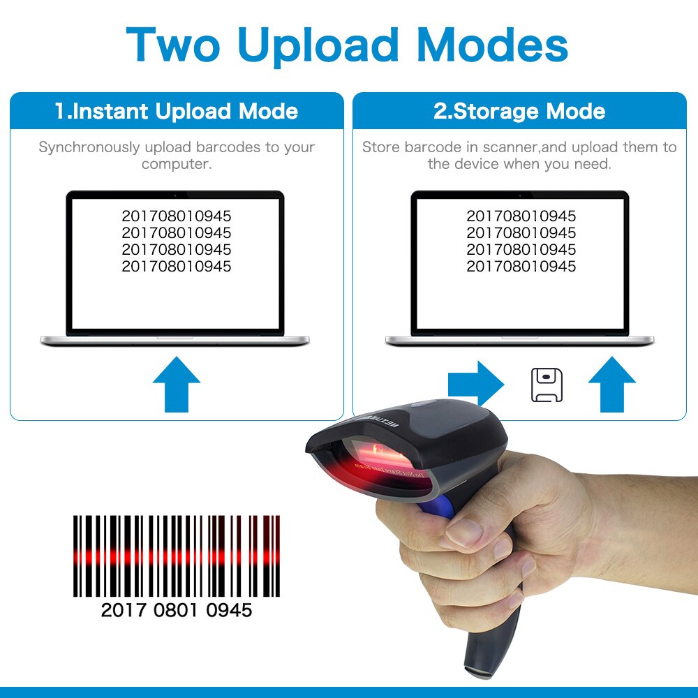 NETUM W6-X Bluetooth CCD Barcode Scanner & NT-1228BC Barcode Leser für Handy, Mobiltelefon Zahlung Computer Bildschirm Unterstützung Mac IOS, Android