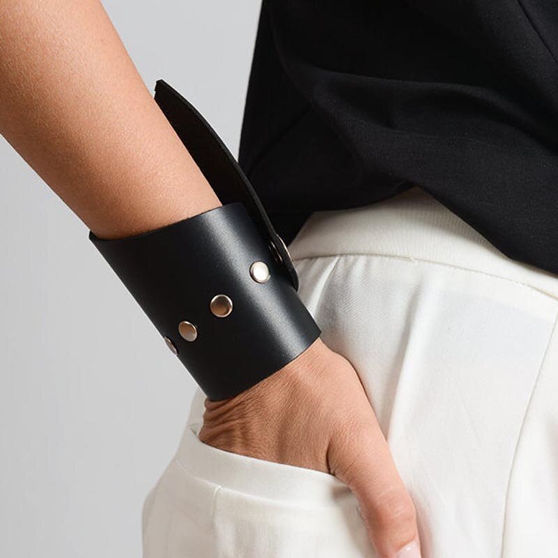 luxus Niet punk Leder Armbänder Handgemachte Armbänder Für Frauen Lade Kabel Leder Armband Schmuck: 1