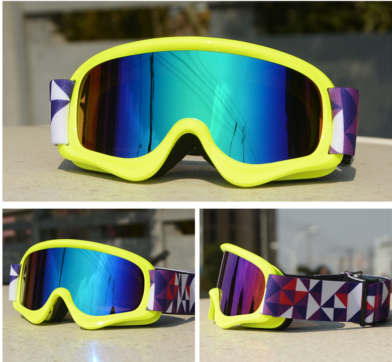 Crianças óculos de esqui duplo anti-nevoeiro uv400 crianças óculos de esqui neve esportes ao ar livre meninas meninos snowboard óculos: green frame green