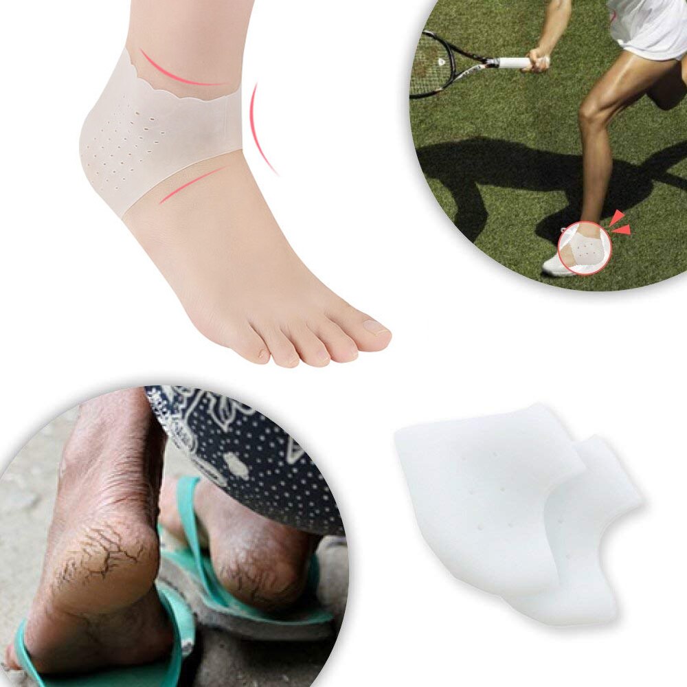 Tcare talón del Gel almohadillas de pie Protector calcetines manga cojín hidratante calcetines curar seca agrietada tacones Aquiles Tendinitis tacón dolor