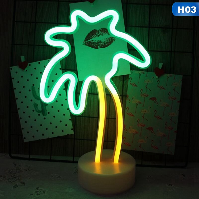 Regnbue led neon lysskilt julefest bryllup dekorationer børneværelse boligindretning kaktus enhjørning: 3