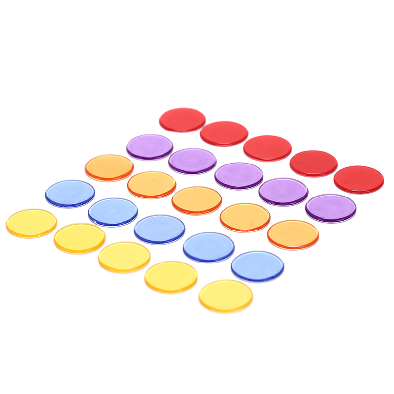 100 Stck/viel Zählen Bingo Chips Marker für Bingo Spiel Karten Kunststoff Bingo Chips 5 Farben für Höhle Unterricht und karneval Bingo Spiele