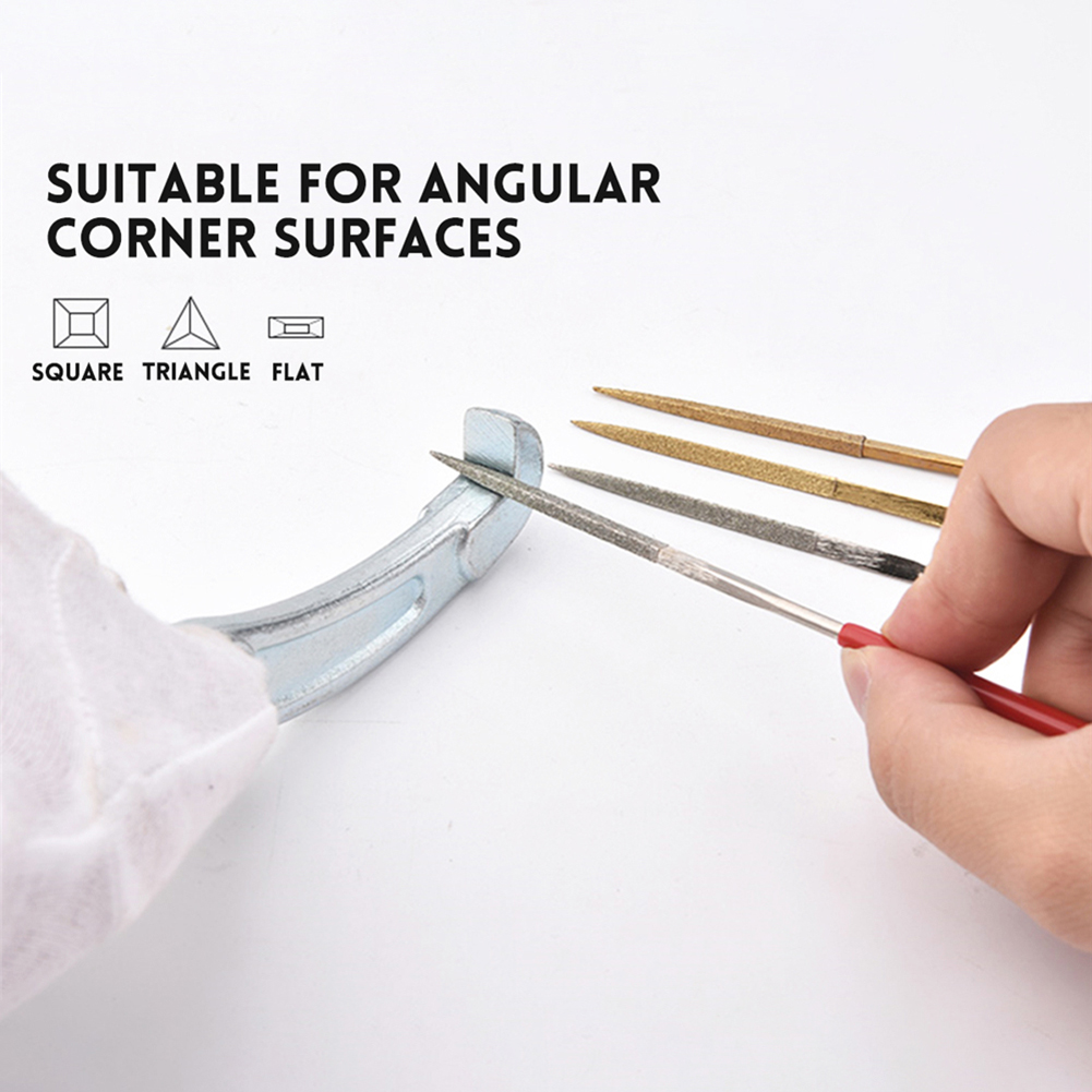 5pcs Diamond Needle File Set Hand Carving Tools Ceramic Glass Stone Crafts DIY Wood Rasp Files Jewelry Polishing Diamond File