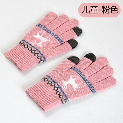 Neue kinder handschuhe in herbst und winter große kinder warme wolle gebürstet Weihnachten deer handschuhe eltern-kind handschuhe kinder